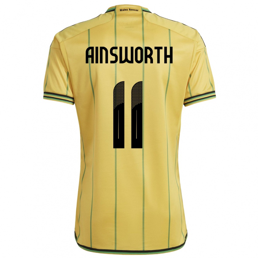 Kandiny Bambino Maglia Giamaica Christopher Ainsworth #11 Giallo Kit Gara Home 24-26 Maglietta