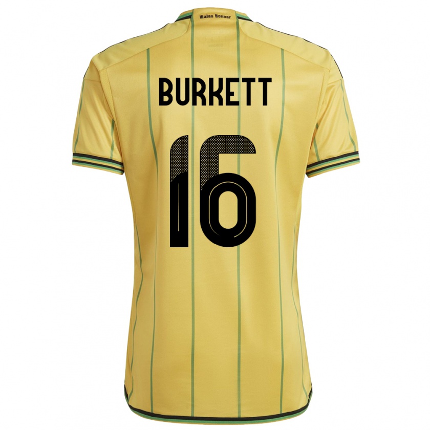 Kandiny Kinderen Jamaica Brian Burkett #16 Geel Thuisshirt Thuistenue 24-26 T-Shirt België