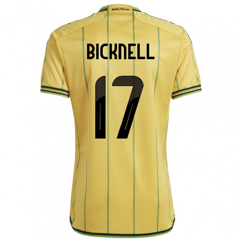 Kandiny Bambino Maglia Giamaica Alexander Bicknell #17 Giallo Kit Gara Home 24-26 Maglietta