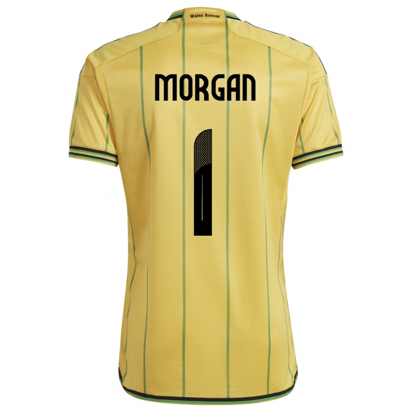 Kandiny Bambino Maglia Giamaica Aliyah Morgan #1 Giallo Kit Gara Home 24-26 Maglietta