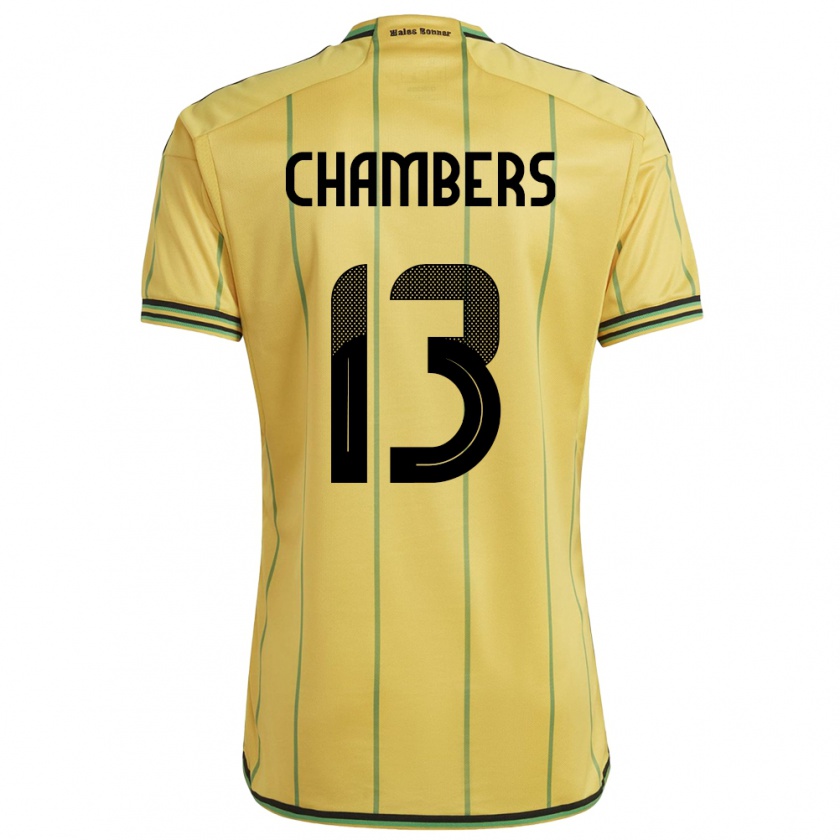 Kandiny Bambino Maglia Giamaica Chris-Ann Chambers #13 Giallo Kit Gara Home 24-26 Maglietta