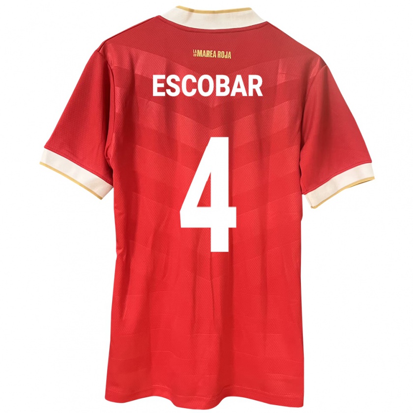 Kandiny Kinderen Panama Fidel Escobar #4 Rood Thuisshirt Thuistenue 24-26 T-Shirt België