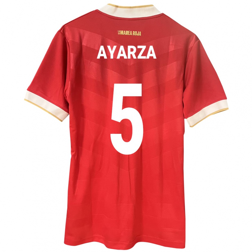 Kandiny Kinderen Panama Abdiel Ayarza #5 Rood Thuisshirt Thuistenue 24-26 T-Shirt België