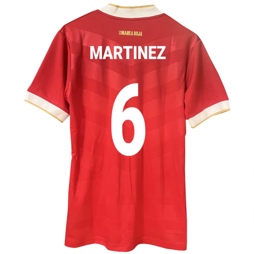 Kandiny Kinder Panama Christian Martínez #6 Rot Heimtrikot Trikot 24-26 T-Shirt Österreich