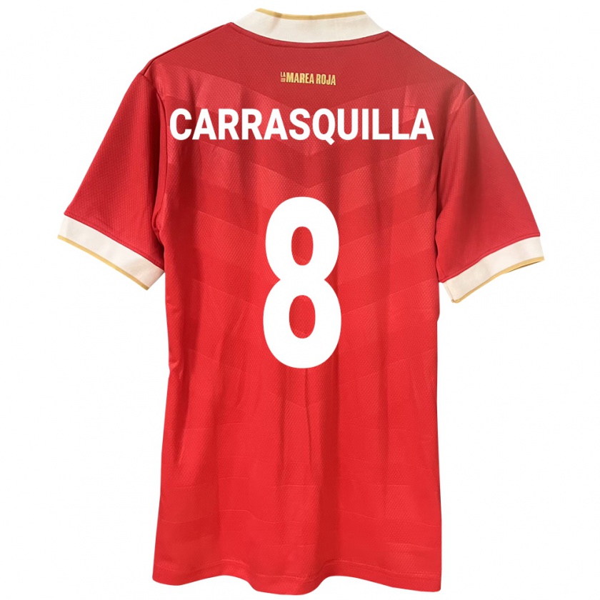 Kandiny Bambino Maglia Panamá Adalberto Carrasquilla #8 Rosso Kit Gara Home 24-26 Maglietta