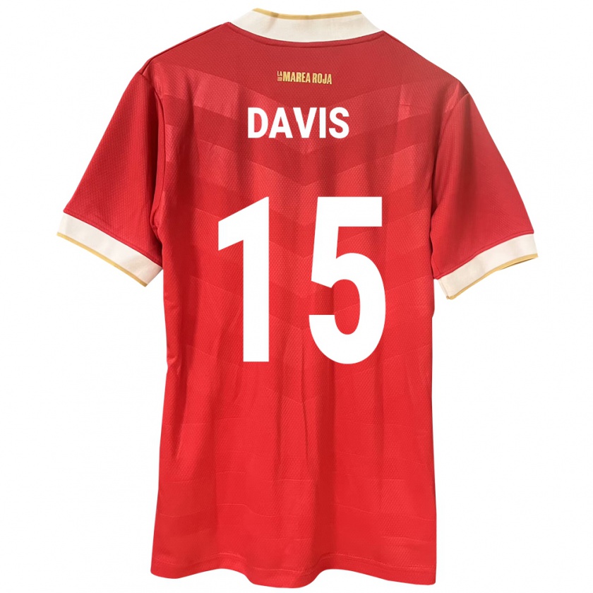 Kandiny Kinderen Panama Éric Davis #15 Rood Thuisshirt Thuistenue 24-26 T-Shirt