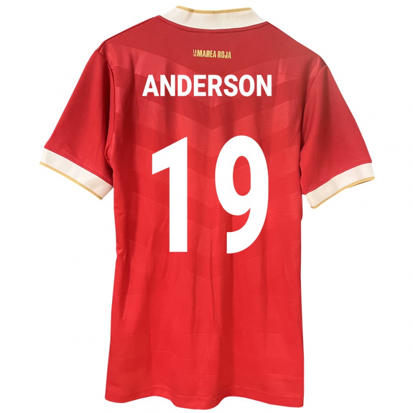 Kandiny Niño Camiseta Panamá Iván Anderson #19 Rojo 1ª Equipación 24-26 La Camisa