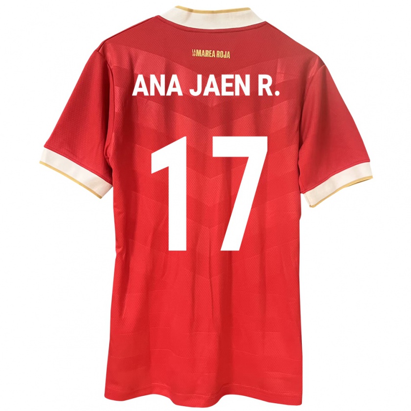 Kandiny Bambino Maglia Panamá Ana Jaén Rodríguez #17 Rosso Kit Gara Home 24-26 Maglietta