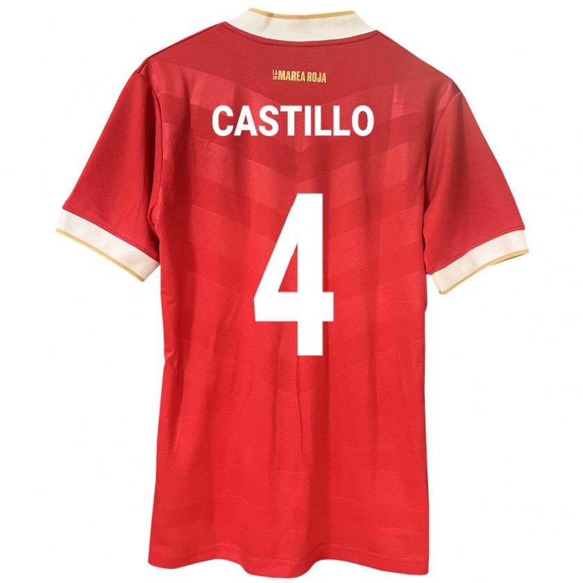 Kandiny Kinderen Panama Katherine Castillo #4 Rood Thuisshirt Thuistenue 24-26 T-Shirt