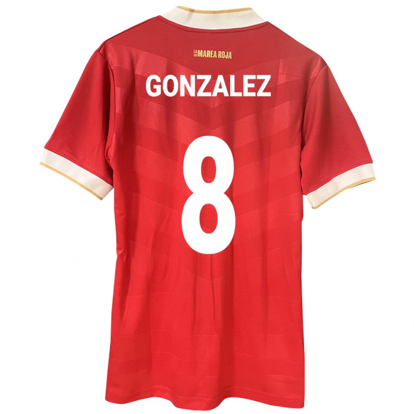 KandinyキッズパナマSchiandra González#8赤ホームシャツ24-26ジャージーユニフォーム