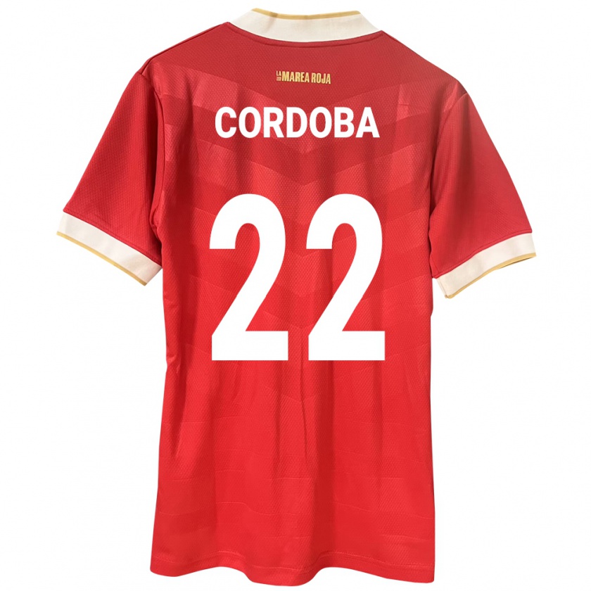 KandinyキッズパナマFarissa Córdoba#22赤ホームシャツ24-26ジャージーユニフォーム