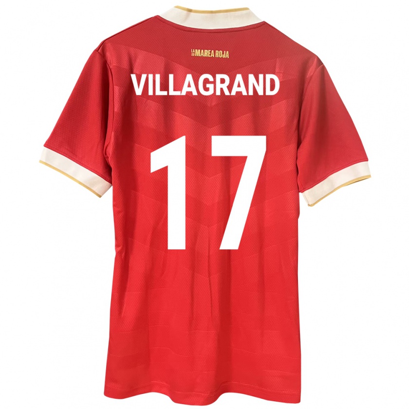 Kandiny Kinderen Panama Gabriela Villagrand #17 Rood Thuisshirt Thuistenue 24-26 T-Shirt België