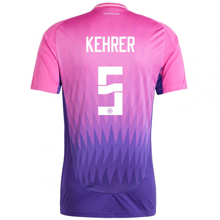 Kandiny Bambino Maglia Germania Thilo Kehrer #5 Rosa Viola Kit Gara Away 24-26 Maglietta