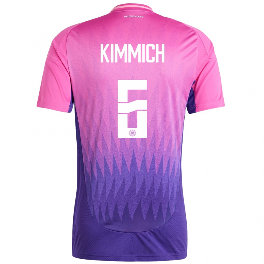 Kandiny Bambino Maglia Germania Joshua Kimmich #6 Rosa Viola Kit Gara Away 24-26 Maglietta