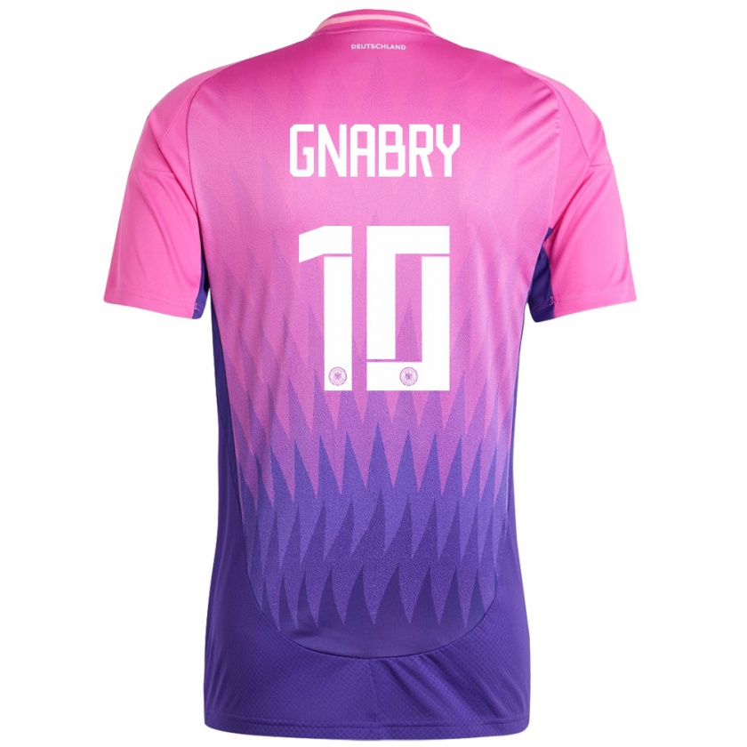 Kandiny Bambino Maglia Germania Serge Gnabry #10 Rosa Viola Kit Gara Away 24-26 Maglietta