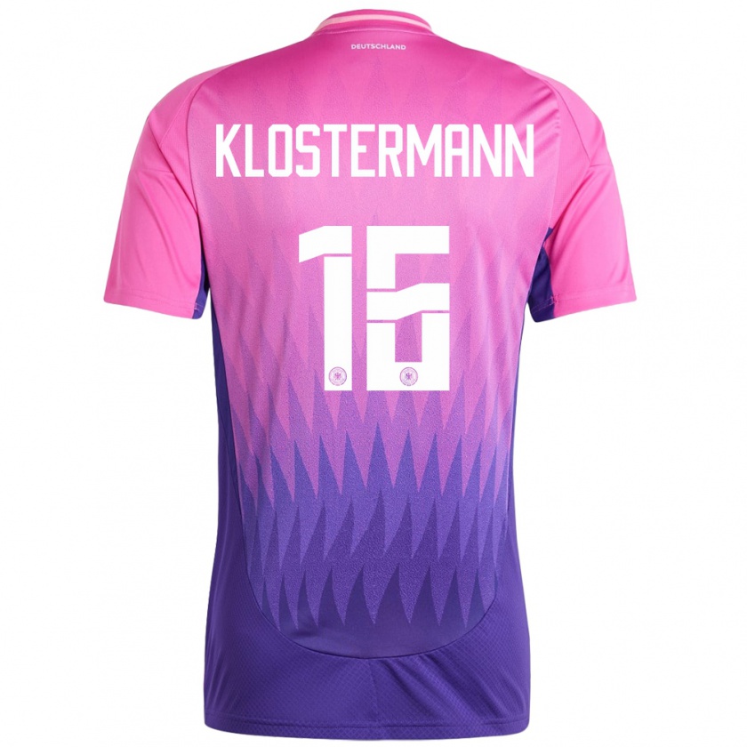 Kandiny Kinderen Duitsland Lukas Klostermann #16 Roze Paars Uitshirt Uittenue 24-26 T-Shirt België