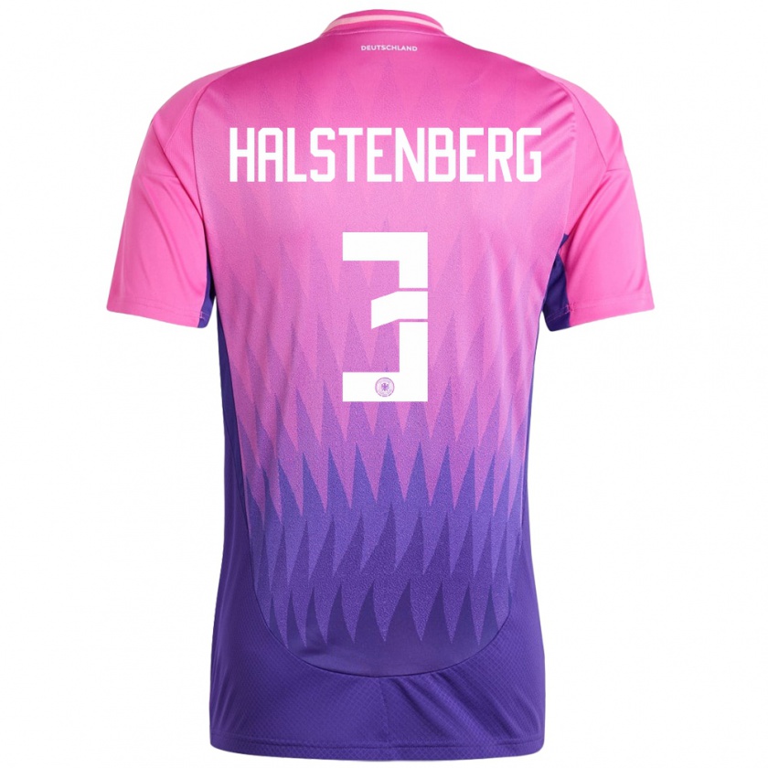 Kandiny Kinder Deutschland Marcel Halstenberg #3 Pink Lila Auswärtstrikot Trikot 24-26 T-Shirt Österreich