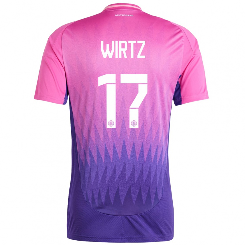 Kandiny Kinderen Duitsland Florian Wirtz #17 Roze Paars Uitshirt Uittenue 24-26 T-Shirt België