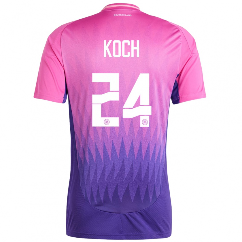 Kandiny Niño Camiseta Alemania Robin Koch #24 Rosado Morado 2ª Equipación 24-26 La Camisa