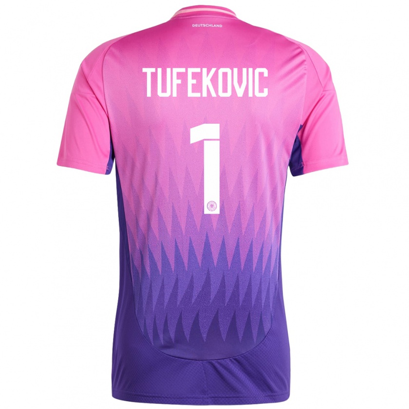 Kandiny Kinder Deutschland Martina Tufekovic #1 Pink Lila Auswärtstrikot Trikot 24-26 T-Shirt Österreich