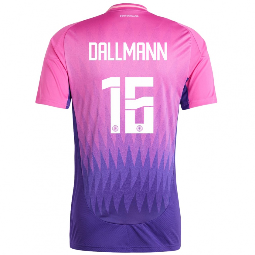 Kandiny Kinder Deutschland Linda Dallmann #16 Pink Lila Auswärtstrikot Trikot 24-26 T-Shirt Österreich