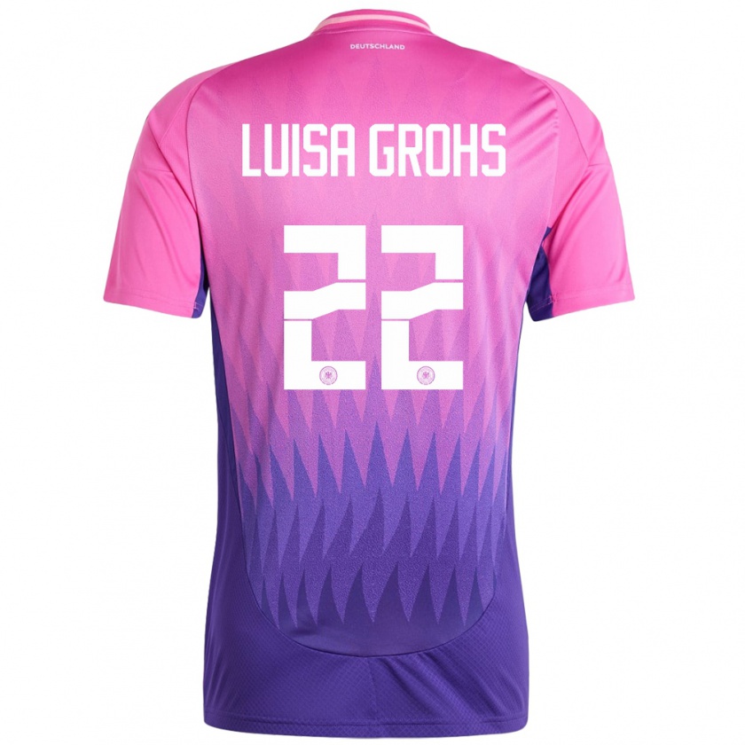 Kandiny Bambino Maglia Germania Maria Luisa Grohs #22 Rosa Viola Kit Gara Away 24-26 Maglietta