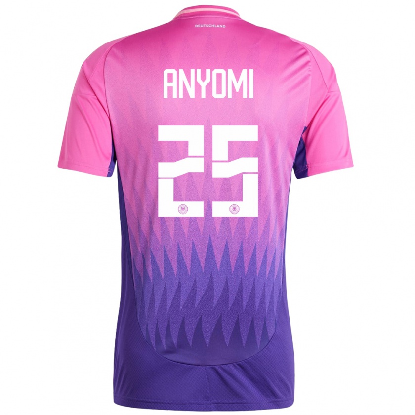 Kandiny Niño Camiseta Alemania Nicole Anyomi #25 Rosado Morado 2ª Equipación 24-26 La Camisa