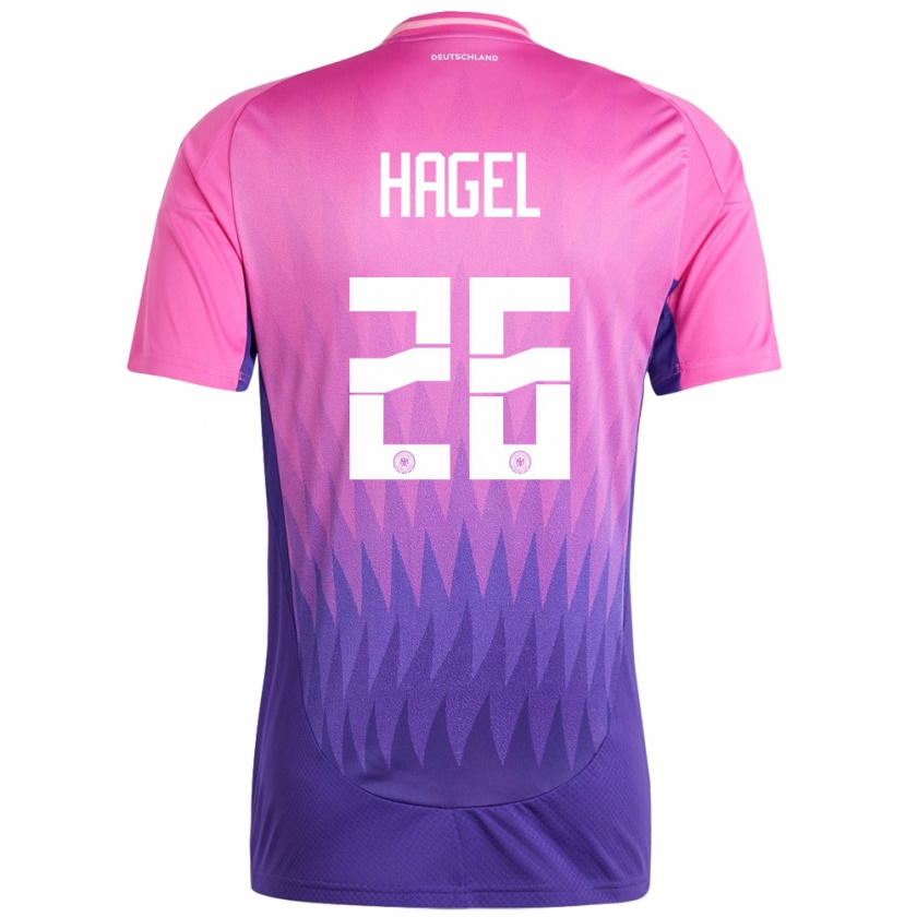 Kandiny Bambino Maglia Germania Chantal Hagel #26 Rosa Viola Kit Gara Away 24-26 Maglietta