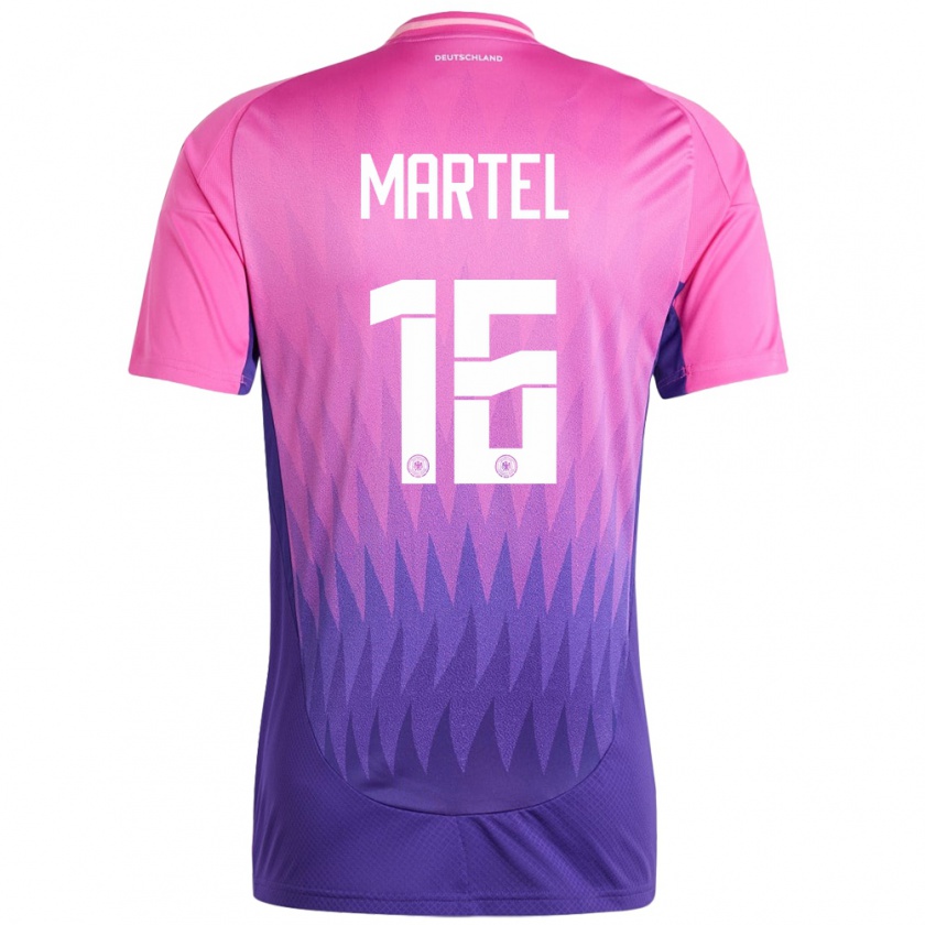 Kandiny Niño Camiseta Alemania Eric Martel #16 Rosado Morado 2ª Equipación 24-26 La Camisa