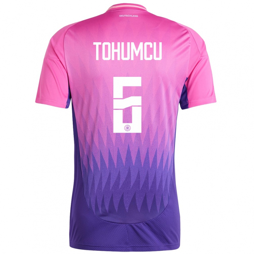 Kandiny Bambino Maglia Germania Umut Tohumcu #6 Rosa Viola Kit Gara Away 24-26 Maglietta