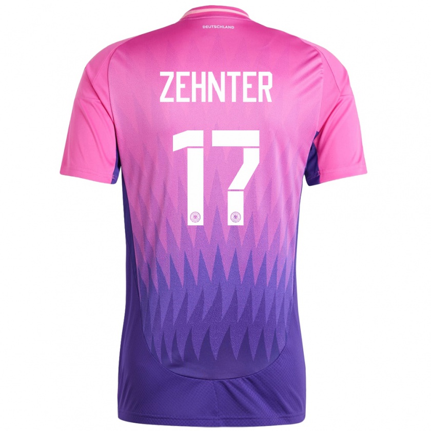 Kandiny Bambino Maglia Germania Aaron Zehnter #17 Rosa Viola Kit Gara Away 24-26 Maglietta