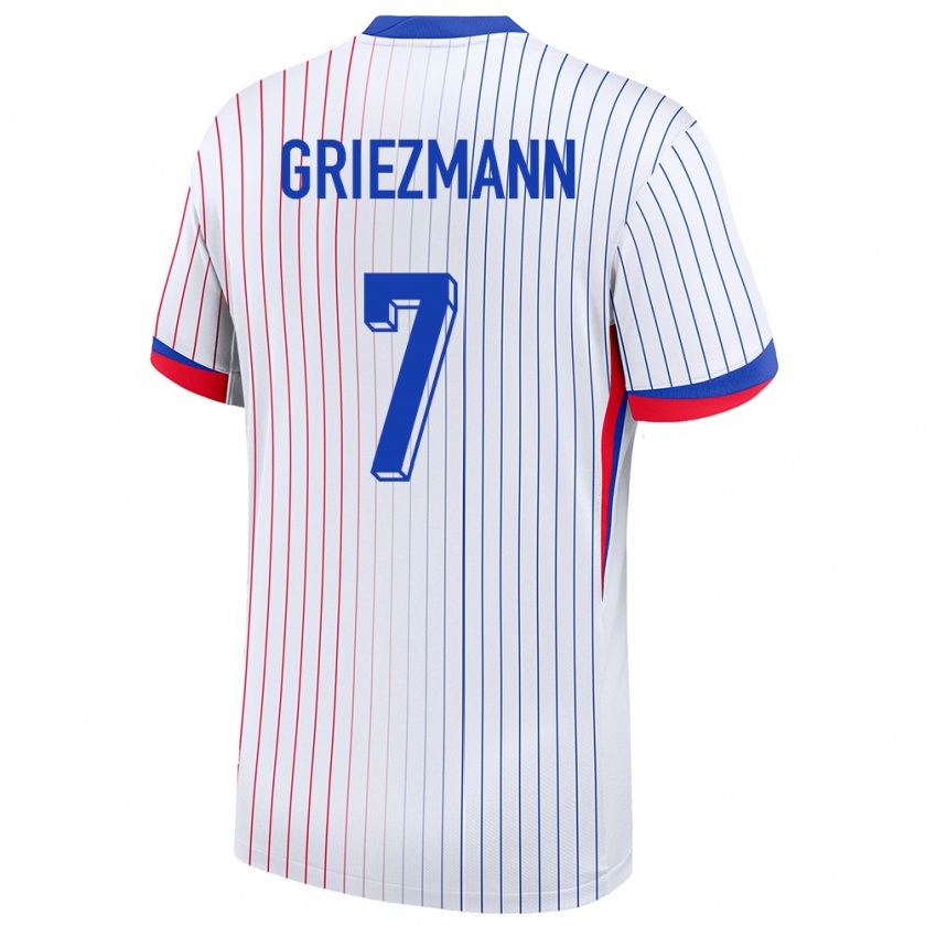 Kandiny Kinderen Frankrijk Antoine Griezmann #7 Wit Uitshirt Uittenue 24-26 T-Shirt België