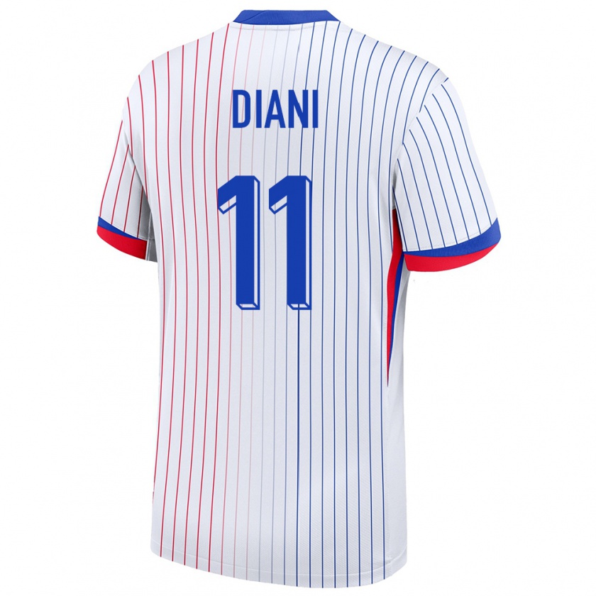 Kandiny Bambino Maglia Francia Kadidiatou Diani #11 Bianco Kit Gara Away 24-26 Maglietta