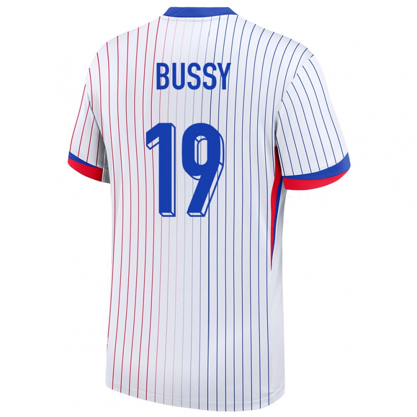 Kandiny Bambino Maglia Francia Kessya Bussy #19 Bianco Kit Gara Away 24-26 Maglietta