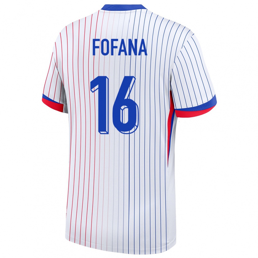 Kandiny Bambino Maglia Francia Yahia Fofana #16 Bianco Kit Gara Away 24-26 Maglietta