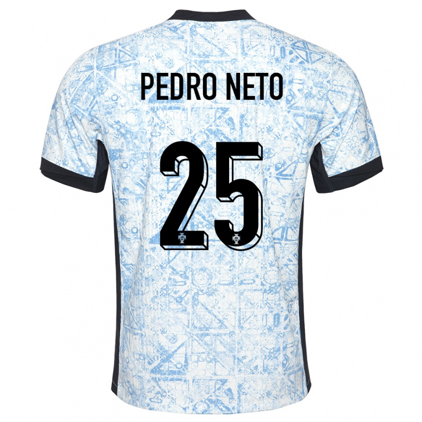 Kandiny Kinderen Portugal Pedro Neto #25 Crème Blauw Uitshirt Uittenue 24-26 T-Shirt België