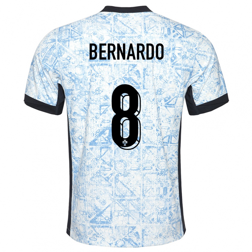 Kandiny Kinder Portugal Paulo Bernardo #8 Cremeblau Auswärtstrikot Trikot 24-26 T-Shirt Österreich