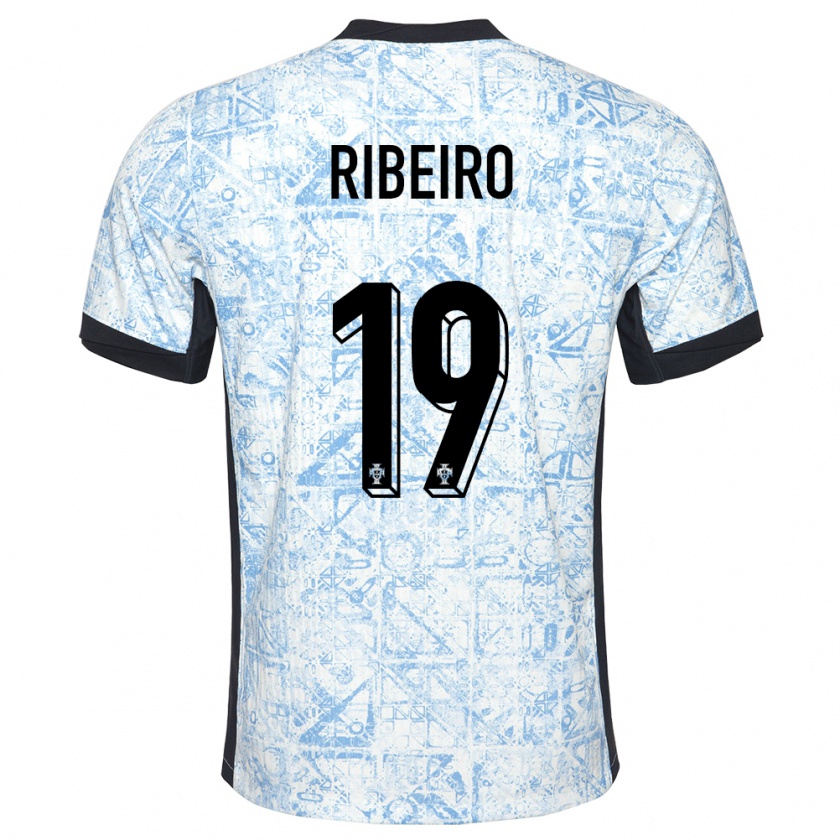 Kandiny Kinderen Portugal Rodrigo Ribeiro #19 Crème Blauw Uitshirt Uittenue 24-26 T-Shirt België