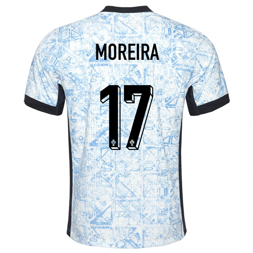 KandinyキッズポルトガルGoncalo Moreira#17クリームブルーアウェイシャツ24-26ジャージーユニフォーム