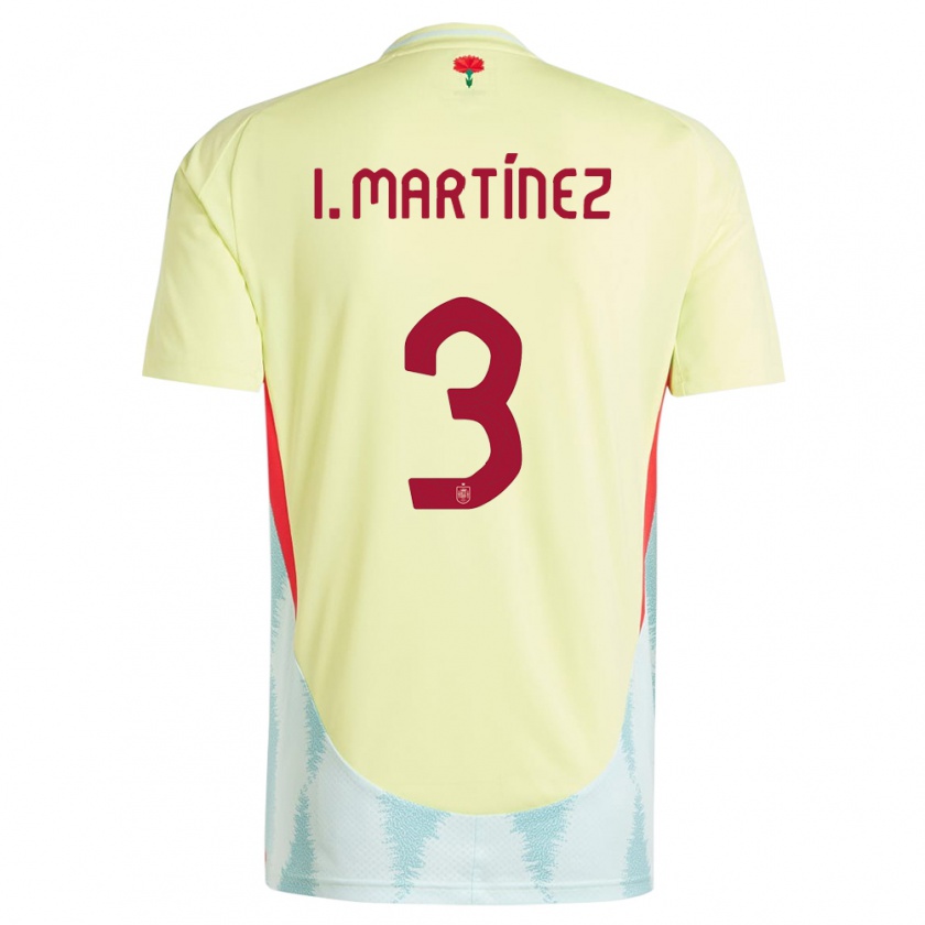 Kandiny Bambino Maglia Spagna Inigo Martinez #3 Giallo Kit Gara Away 24-26 Maglietta