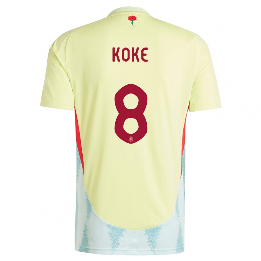 Kandiny Niño Camiseta España Koke #8 Amarillo 2ª Equipación 24-26 La Camisa