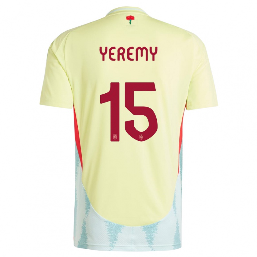 Kandiny Kinderen Spanje Yeremy Pino #15 Geel Uitshirt Uittenue 24-26 T-Shirt België