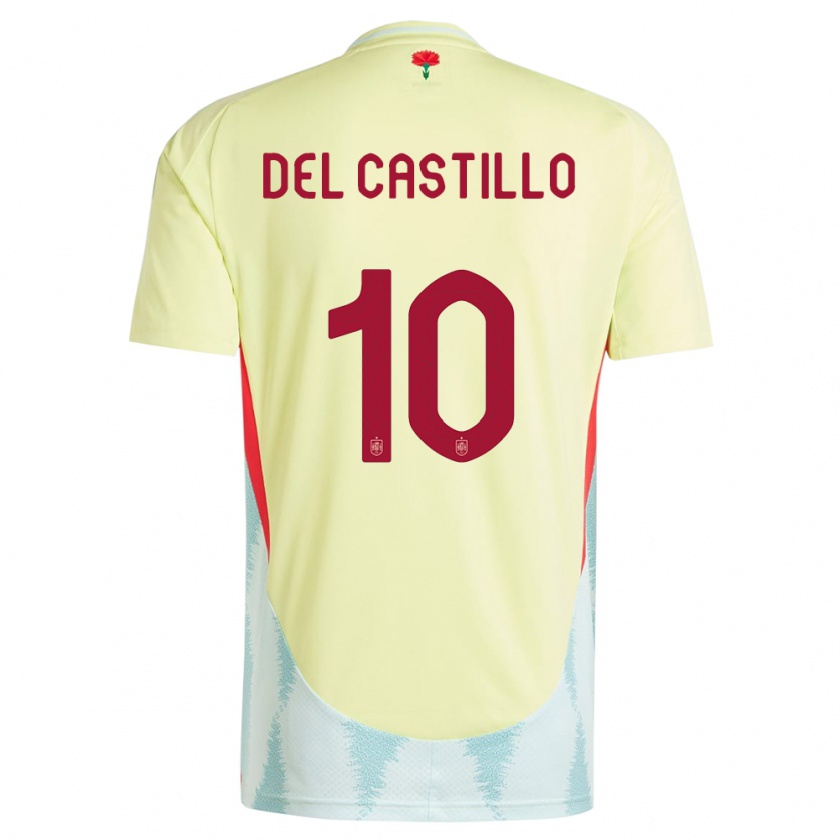 Kandiny Bambino Maglia Spagna Athenea Del Castillo #10 Giallo Kit Gara Away 24-26 Maglietta