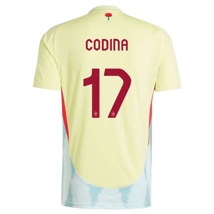 Kandiny Niño Camiseta España Laia Codina #17 Amarillo 2ª Equipación 24-26 La Camisa