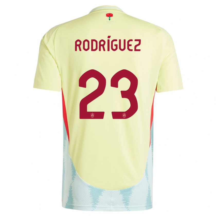 Kandiny Bambino Maglia Spagna Misa Rodriguez #23 Giallo Kit Gara Away 24-26 Maglietta