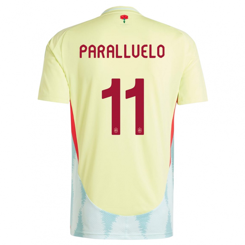 Kandiny Bambino Maglia Spagna Salma Paralluelo #11 Giallo Kit Gara Away 24-26 Maglietta