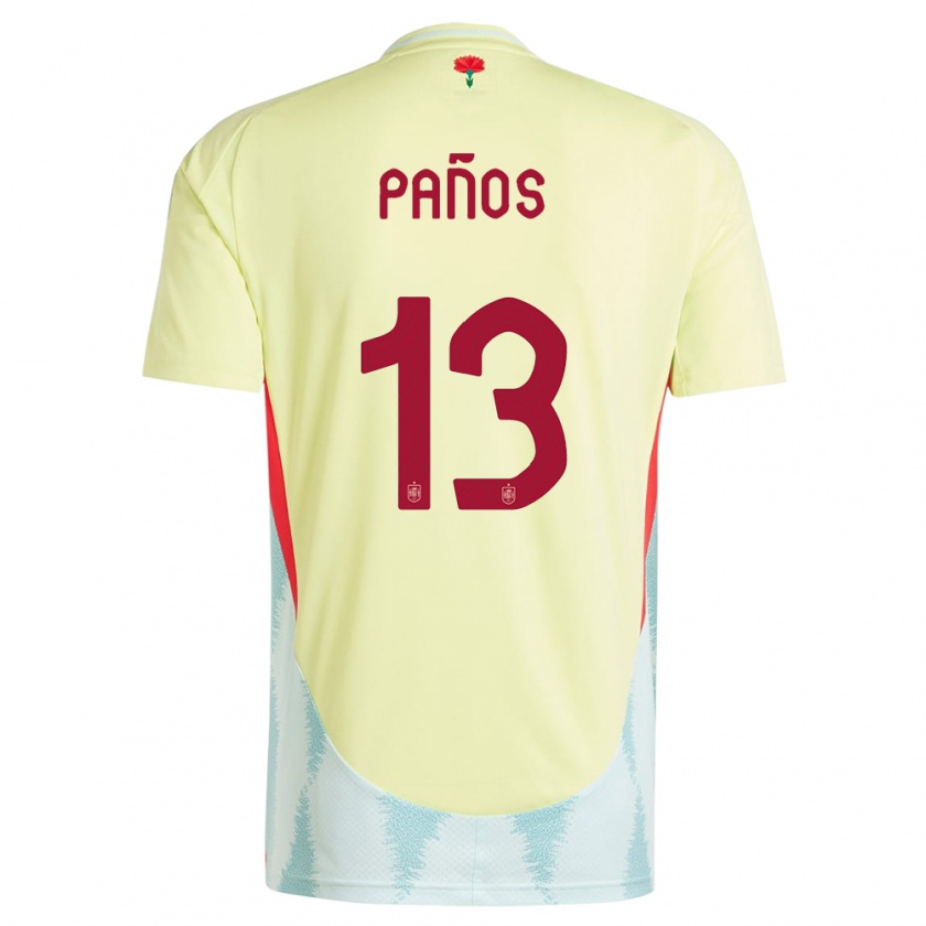 Kandiny Niño Camiseta España Sandra Panos #13 Amarillo 2ª Equipación 24-26 La Camisa