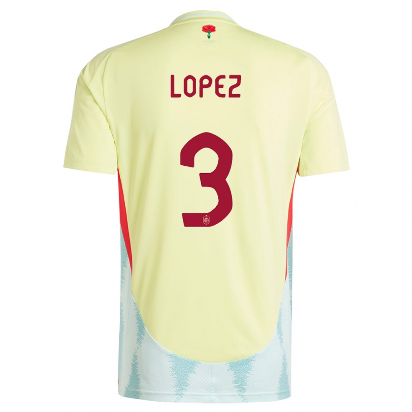 KandinyキッズスペインJuan Lopez#3黄アウェイシャツ24-26ジャージーユニフォーム