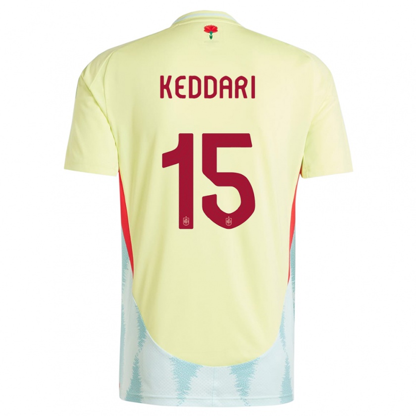 Kandiny Bambino Maglia Spagna Wassim Keddari #15 Giallo Kit Gara Away 24-26 Maglietta