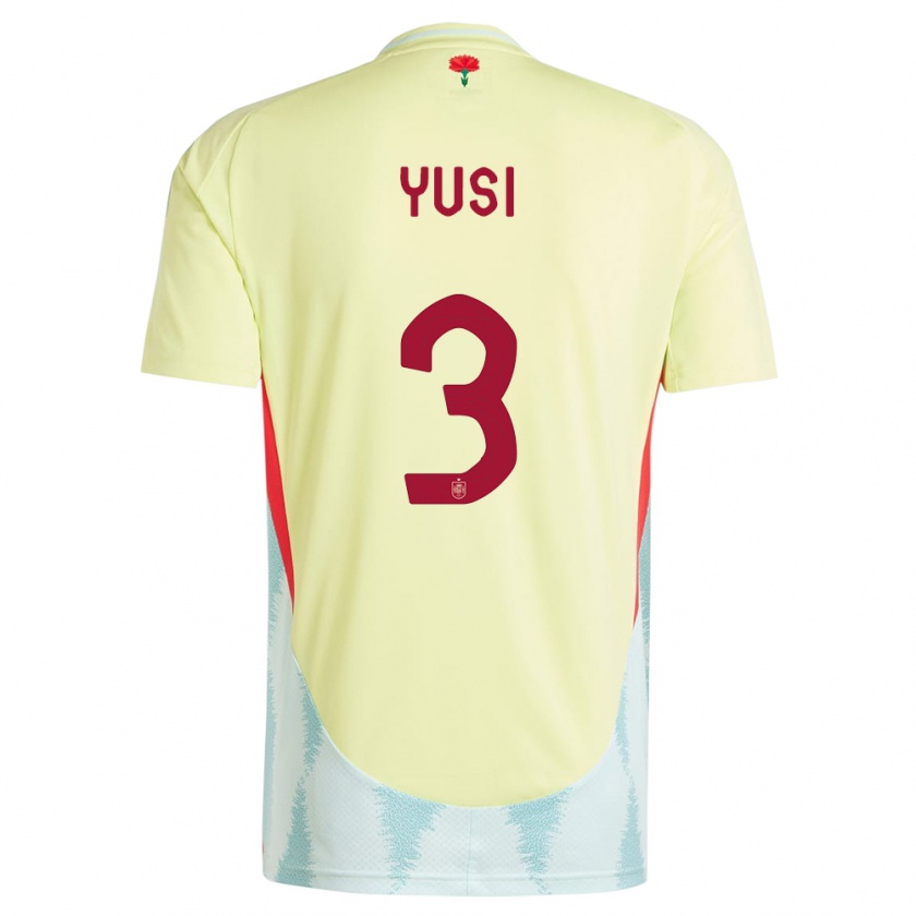 Kandiny Bambino Maglia Spagna Yusi #3 Giallo Kit Gara Away 24-26 Maglietta